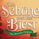 Die Schöne und das Biest Poster, das deutsche Original, Märchenmotiv im Hintergrund.
